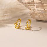 STMG Tiny Olive Leaf Hoops in gold