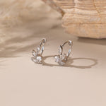 STMG Tiny Olive Leaf Hoops in silver