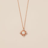 Collier d'opale de feu blanche (S925)