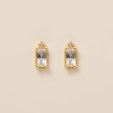 Emerald Cut Diamond Stud Earrings in gold