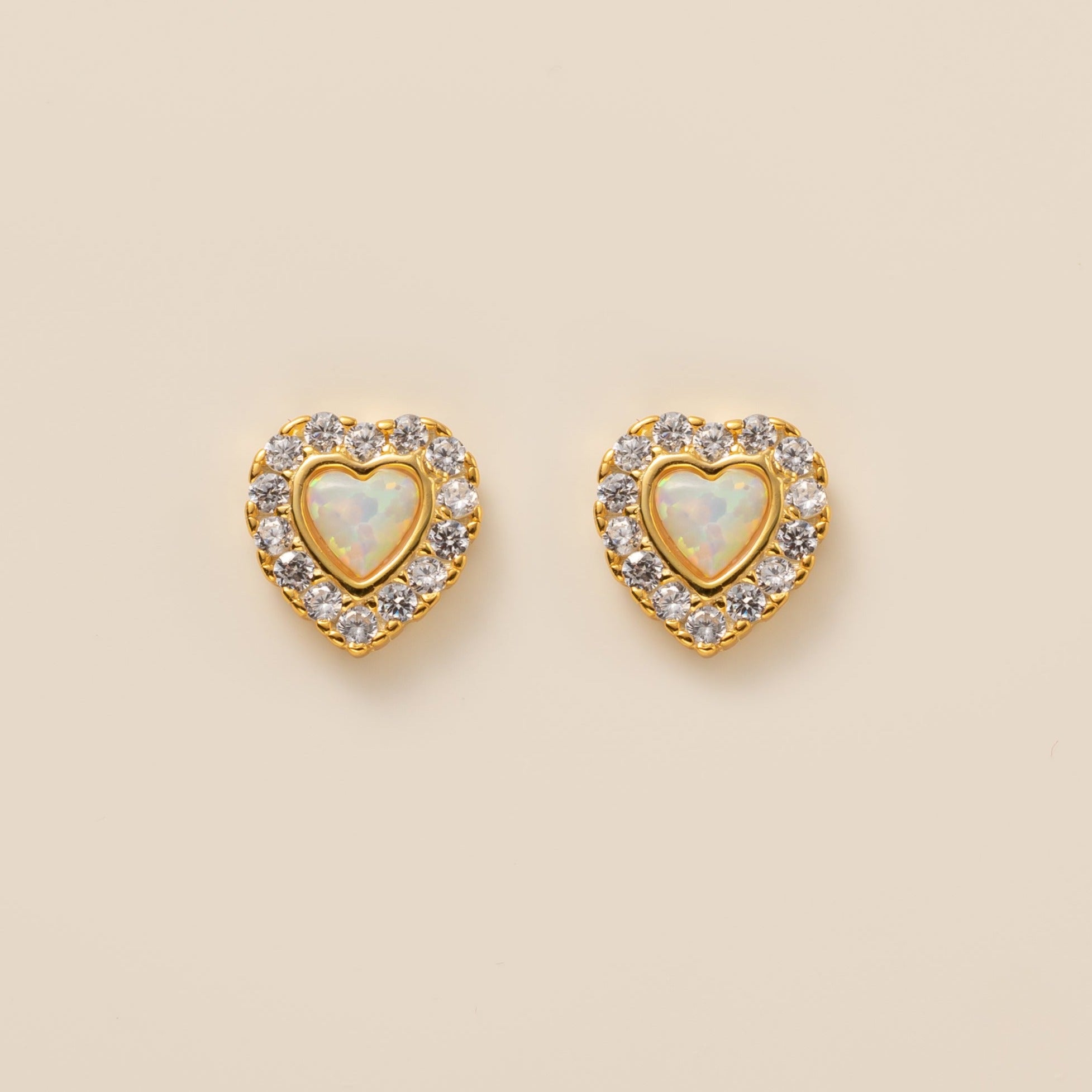 STMG Opal Sweet Heart Stud Earrings