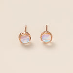 STMG Moonstone Stud Earrings in champagne gold