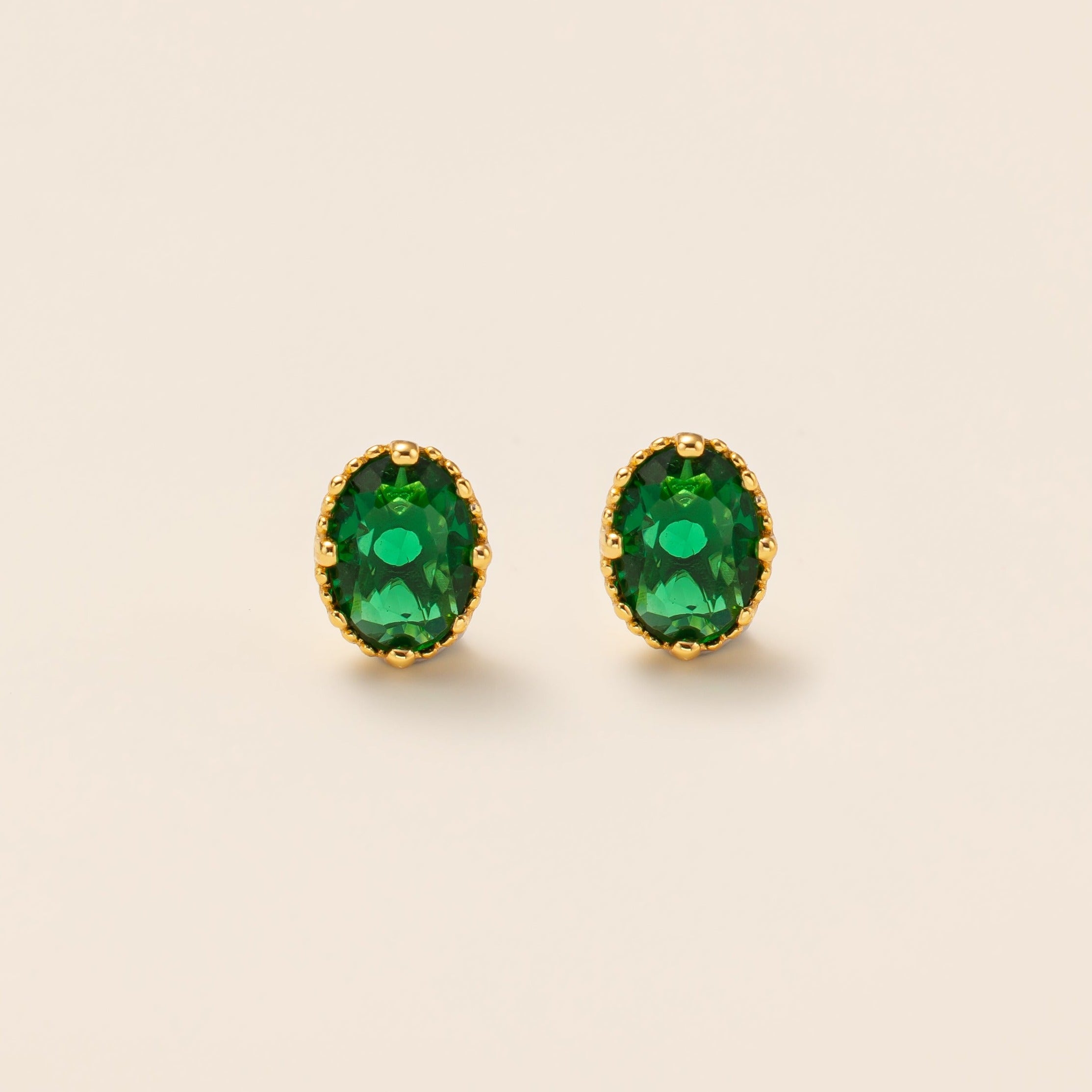 STMG Minimalist Emerald Earrings