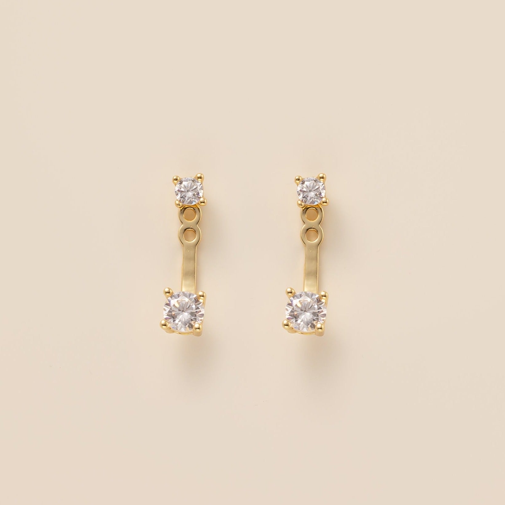 STMG Minimalist Diamond Stud Earrings in gold