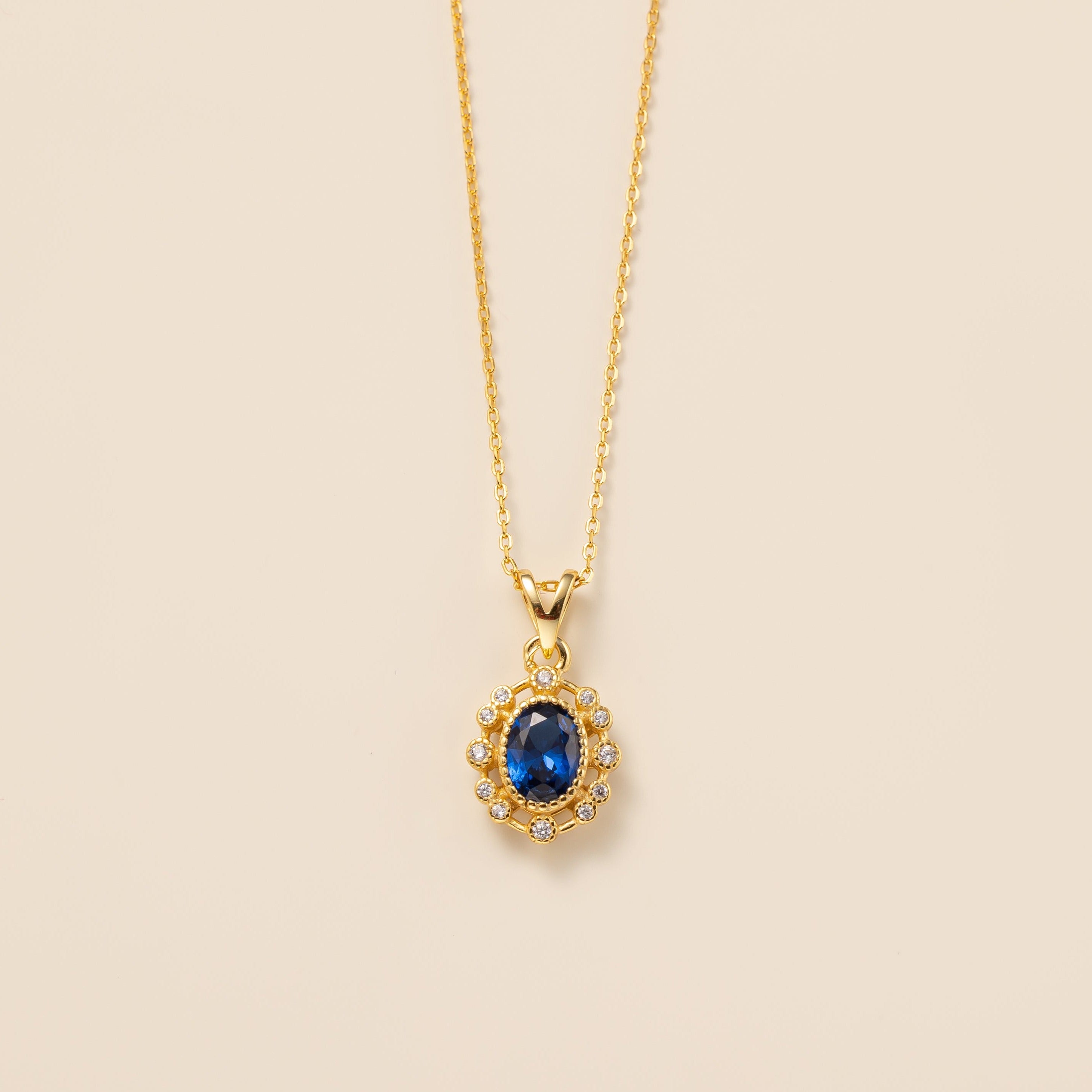 STMG Sapphire Vintage Style Necklace