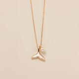 Whale Tail with Pearl Necklace (S925)