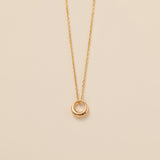 STMG Minimalist Circle Necklace in champagne gold