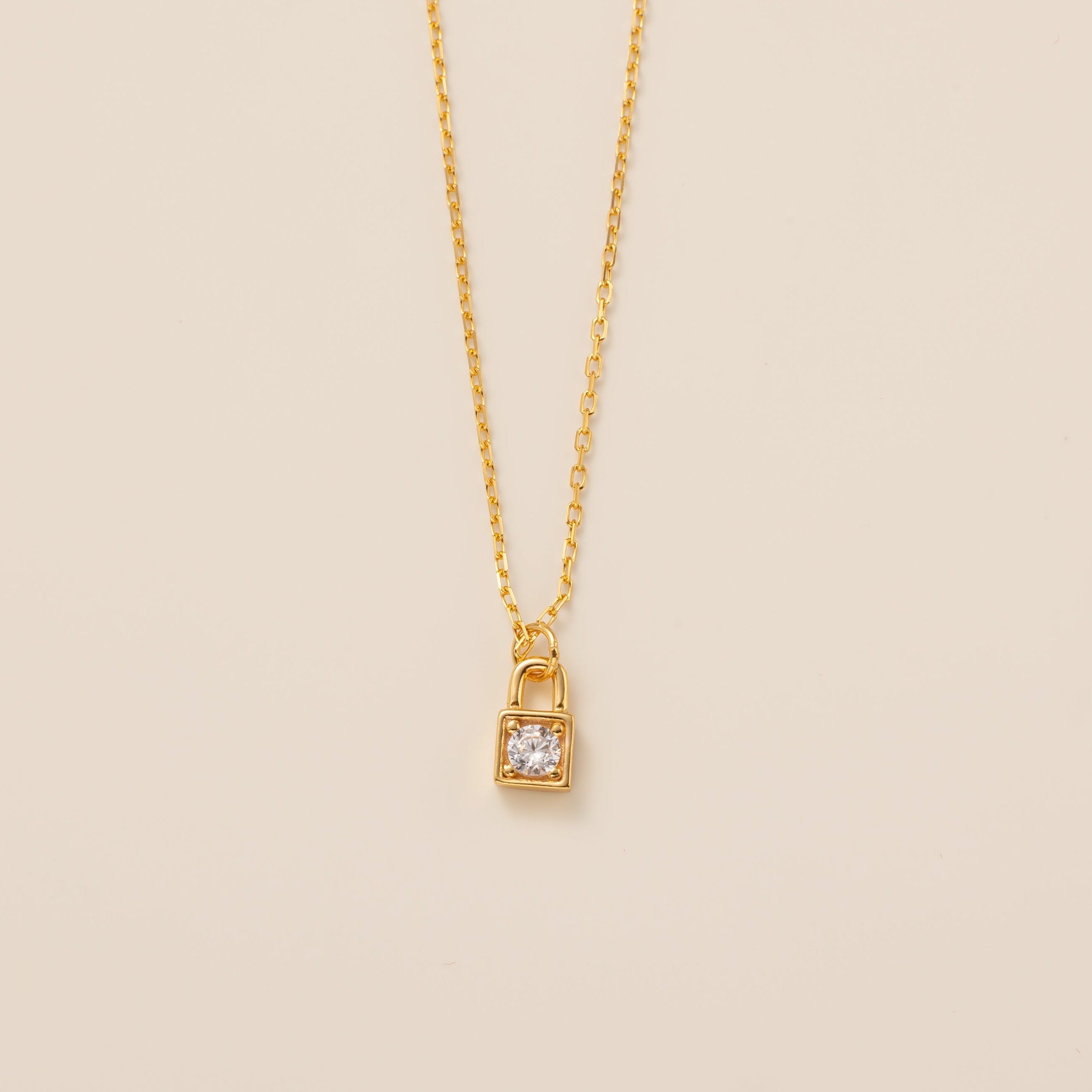 STMG Minimalist Padlock Necklace in gold