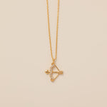 Cupid Bow And Arrow Necklace in gold