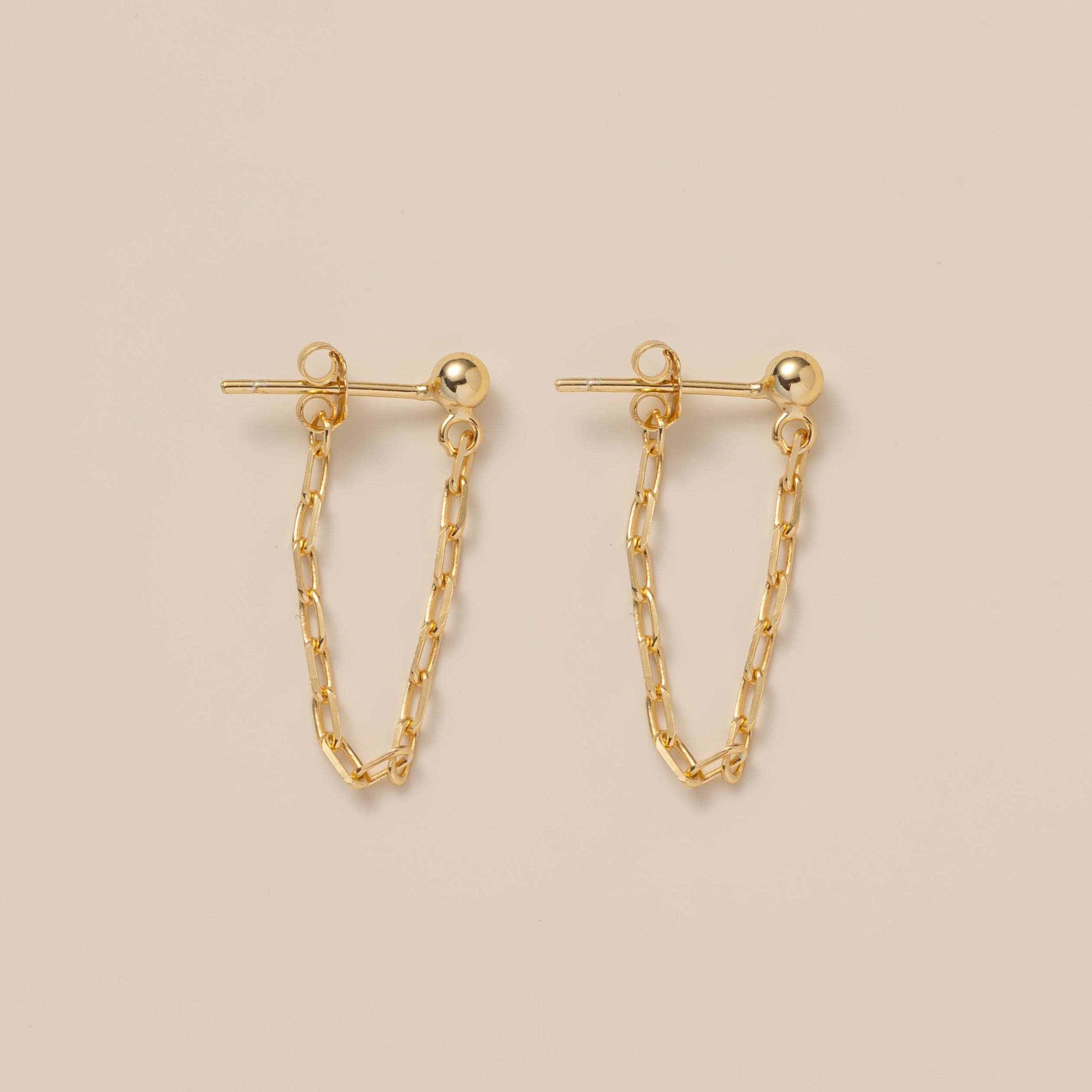 Cable Chain Dangle Earrings in gold