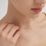 STMG Minimalist Choker Necklace on neck