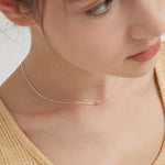 STMG Minimalist Choker Necklace on neck