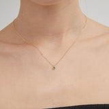 STMG Green Emerald Necklace on neck