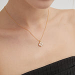 STMG Natural Quartet Freshwater Pearl Necklace on neck