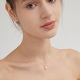 STMG Opal Sweet Heart Necklace on neck