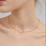 STMG Natural Pearl Necklace on neck