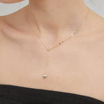 STMG Sweet Heart Necklace on neck