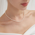 STMG Pearl Choker Necklace on neck