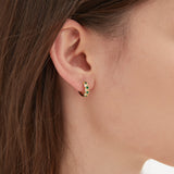 Emerald Green Hoops in gold