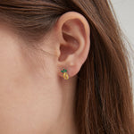 STMG Pineapple Stud Earrings on ear