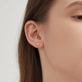 Butterfly Stud Style Earrings in gold on ear