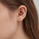 STMG Star Stud Earrings in gold on ear