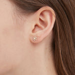 STMG Snowflake Stud Earrings on ear