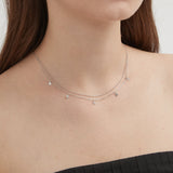 Collier ras du cou clavicule à deux couches Twinkle Star (S925)