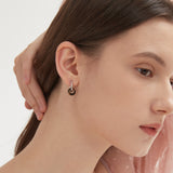 STMG Natural Stone Hoops on ear