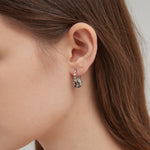 STMG Natural Stone Hoops on ear