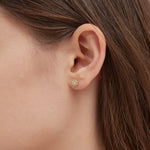 STMG Sunflower Stud Earrings on ear