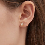 STMG Sunflower Stud Earrings on ear