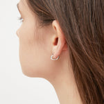 STMG Sweet Heart Hoops in silver on ear