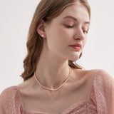 STMG Natural Freshwater Pearl Necklace on neck