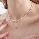 STMG Tiny Sweet Heart Necklace on neck