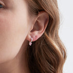 STMG Pink Heart Hoops on ear