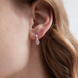 STMG Pink Heart Hoops on ear