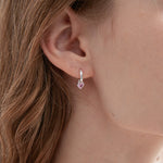 STMG Pink Heart Hoops on ear