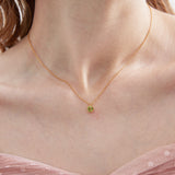 STMG Natural Peridot Necklace on neck