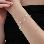 STMG Little Twinkle Star Bracelet in silver on hand