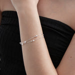 STMG Little Twinkle Star Bracelet in silver on hand