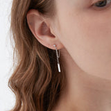 Boucles d'oreilles enfile-barre verticale (S925)