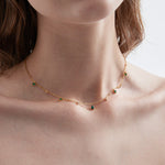 STMG Green Emerald || Red Ruby Necklace on neck