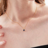 Blue Sapphire Necklace on neck