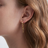 STMG Mirror Duo-chain Tassel Dangle Earrings on ear