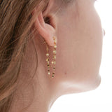 STMG Mirror Duo-chain Tassel Dangle Earrings on ear