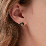 STMG Heart Stud Earrings  on ear