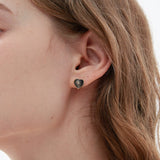 STMG Heart Stud Earrings on ear