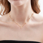 4-Leaf Clover Necklace in gold on neck