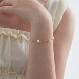 STMG Natural Bead Pearl Bracelet on hand